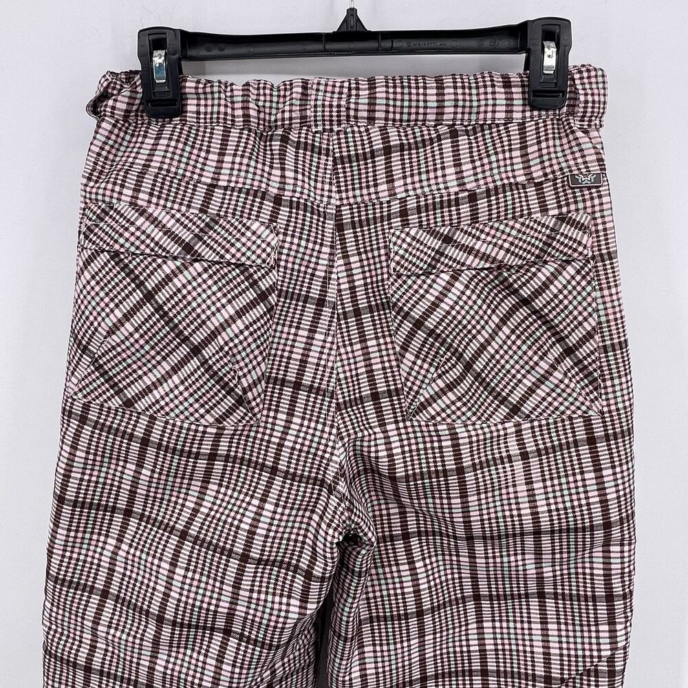 Cherokee Youth Sz L Pink Plaid Checkered Snow Ski Pants Adjustable Waist Girls - Picture 5 of 9